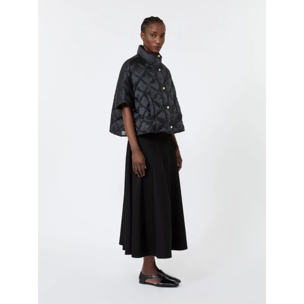 Max Mara Tresi Water-Repellent Canvas Padded Cape in Black | Coats | Luxury Shoes 