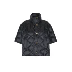 Max Mara Tresi Water-Repellent Canvas Padded Cape in Black | Coats | Luxury Shoes 