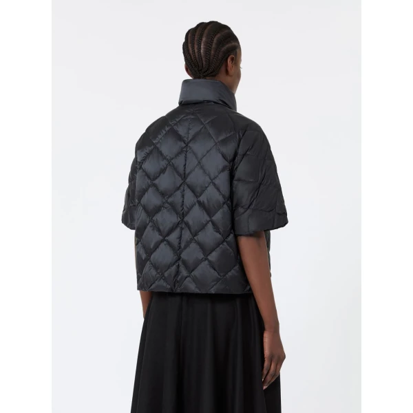 Max Mara Tresi Water-Repellent Canvas Padded Cape in Black | Coats | Luxury Shoes 