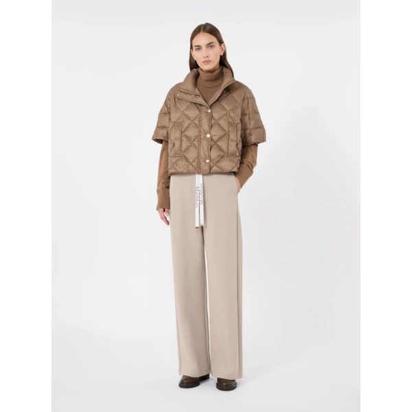 Max Mara Tresi Water-Repellent Canvas Padded Cape in Camel | Coats | Luxury Shoes 