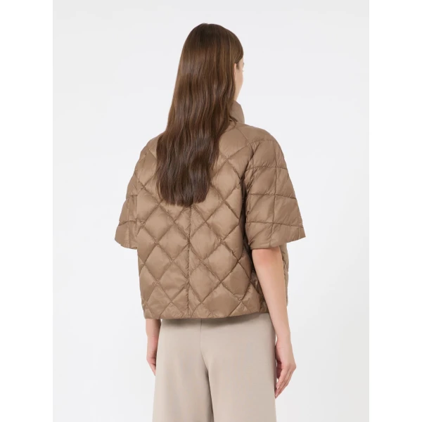 Max Mara Tresi Water-Repellent Canvas Padded Cape in Camel | Coats | Luxury Shoes 