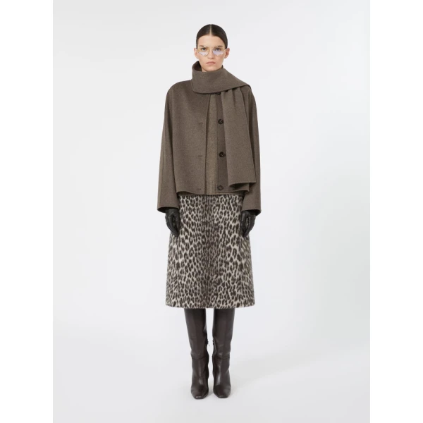 Max Mara Trionfo Jacquard Wool and Alpaca Skirt in Ecru | Pencil Skirts | Luxury Shoes 