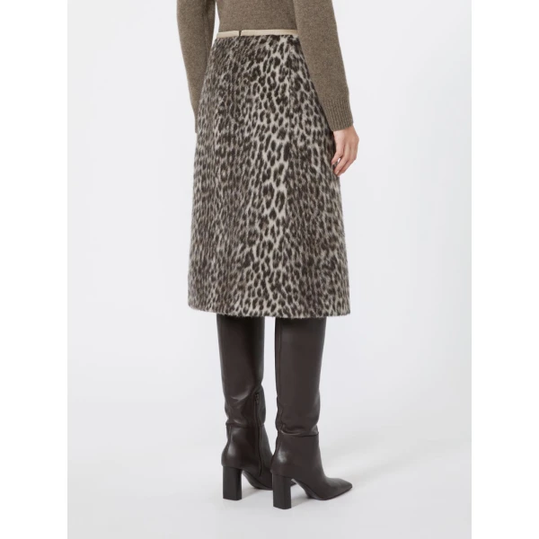 Max Mara Trionfo Jacquard Wool and Alpaca Skirt in Ecru | Pencil Skirts | Luxury Shoes 