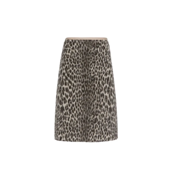 Max Mara Trionfo Jacquard Wool and Alpaca Skirt in Ecru | Pencil Skirts | Luxury Shoes 