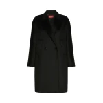 Max Mara Tro Double-Breasted Wool Broadcloth Coat in Black | Wool Coat | Luxury Shoes 