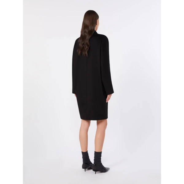 Max Mara Tro Double-Breasted Wool Broadcloth Coat in Black | Wool Coat | Luxury Shoes 