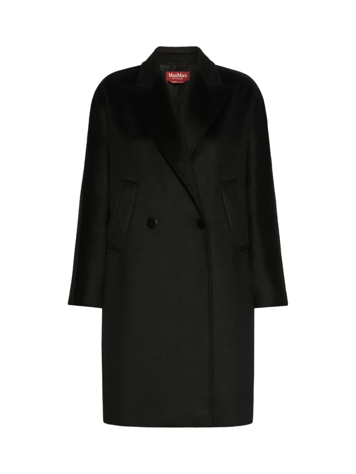Max Mara Tro Double-Breasted Wool Broadcloth Coat in Black Max Mara Tro Double-Breasted Wool Broadcloth Coat in Black | Wool Coat | Luxury Shoes