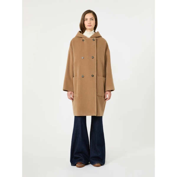 Max Mara Tropico Wool and Alpaca Hooded Coat in Camel | Wool Coat | Luxury Shoes 