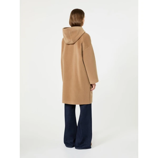 Max Mara Tropico Wool and Alpaca Hooded Coat in Camel | Wool Coat | Luxury Shoes 