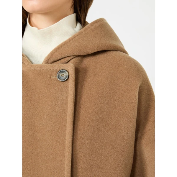Max Mara Tropico Wool and Alpaca Hooded Coat in Camel | Wool Coat | Luxury Shoes 