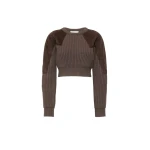 Max Mara Tropico Wool and Cashmere Ribbed Jumper in Mud | Sweaters | Luxury Shoes 