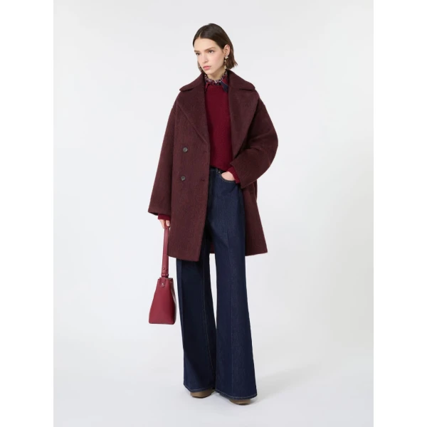 Max Mara Tuono Alpaca and Wool Crew-Neck Jumper in Bordeaux | Sweaters | Luxury Shoes 