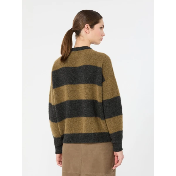 Max Mara Tuono Alpaca and Wool Crew-Neck Jumper in Khaki | Sweaters | Luxury Shoes 