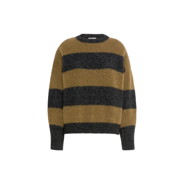 Max Mara Tuono Alpaca and Wool Crew-Neck Jumper in Khaki | Sweaters | Luxury Shoes 