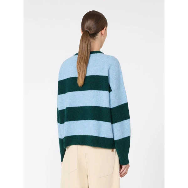Max Mara Tuono Alpaca and Wool Crew-Neck Jumper in Light Blue | Sweaters | Luxury Shoes 