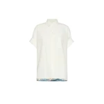 Max Mara Tuono Printed Cotton and Silk Shirt in White | Shirts | Luxury Shoes 