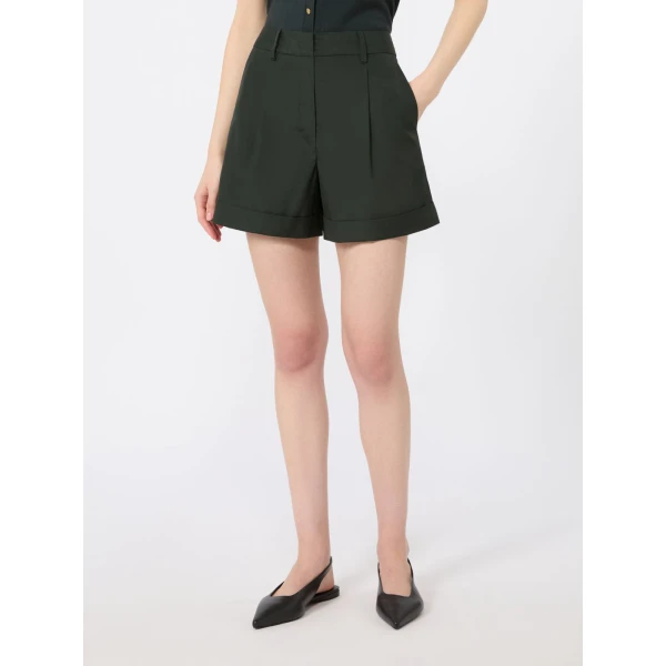 Max Mara Ubino Cotton Poplin Shorts in Green | Shorts | Luxury Shoes 