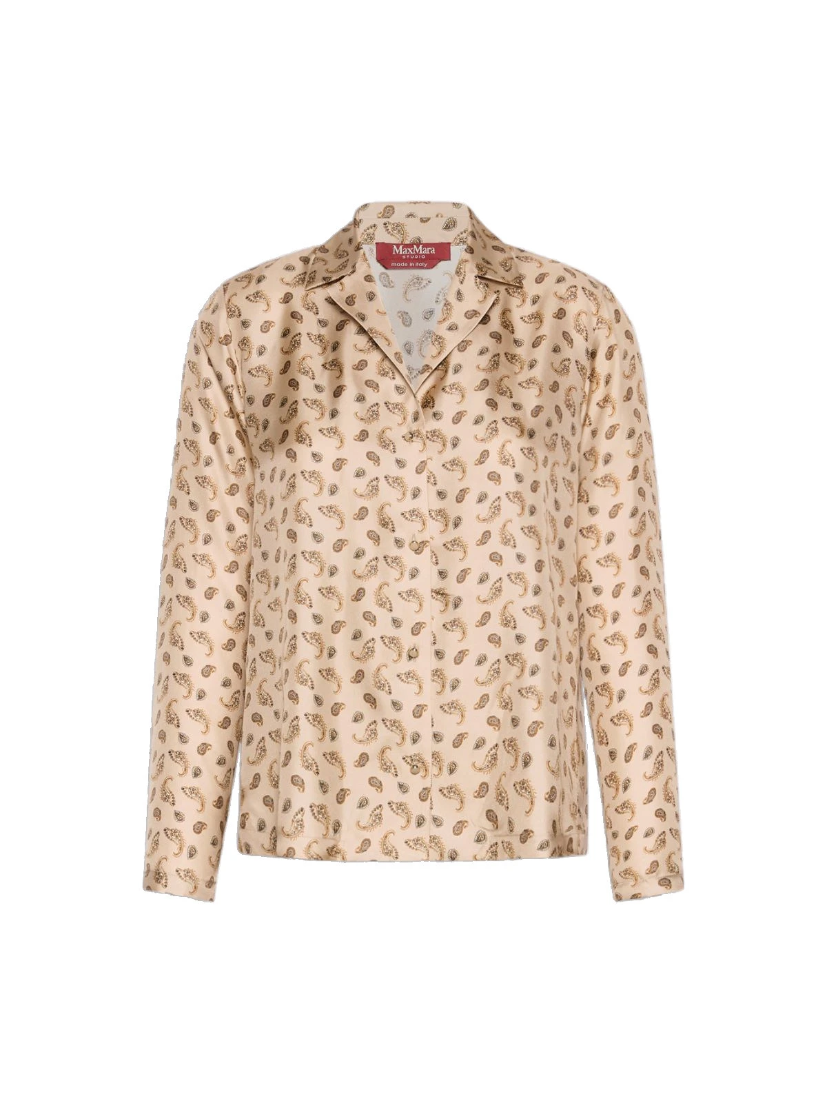 Max Mara Udente Printed Silk Bowling Shirt in Beige Max Mara Udente Printed Silk Bowling Shirt in Beige | Shirts | Luxury Shoes