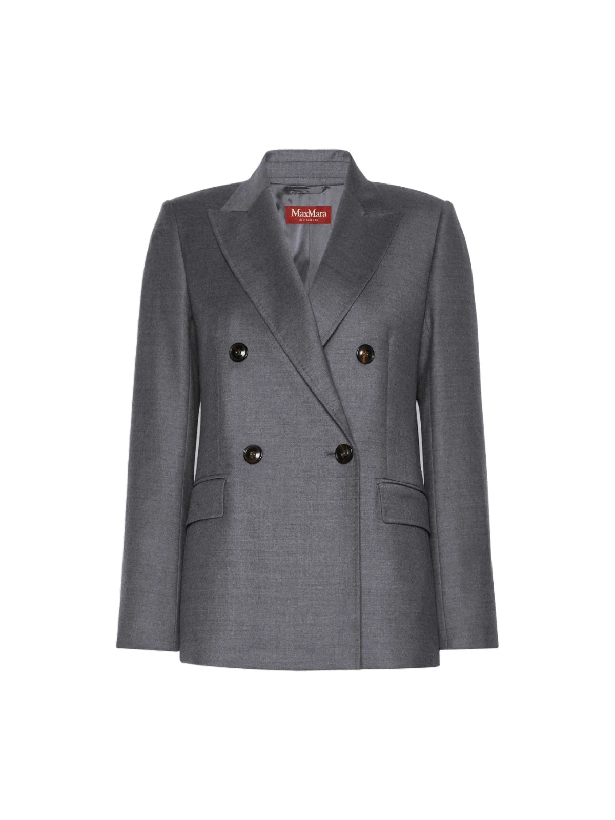 Max Mara Uditore Double-Breasted Wool Flannel Blazer in Dark Grey Max Mara Uditore Double-Breasted Wool Flannel Blazer in Dark Grey | Blazers | Luxury Shoes