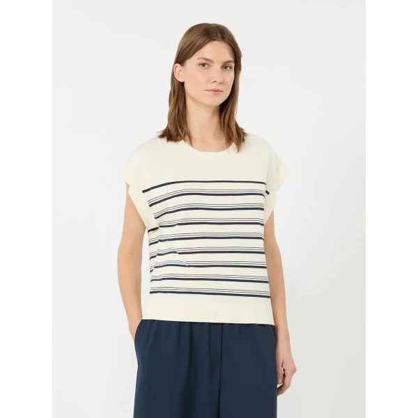Max Mara Ufo Short-Sleeved Viscose Jumper in Ecru | Sweaters | Luxury Shoes 