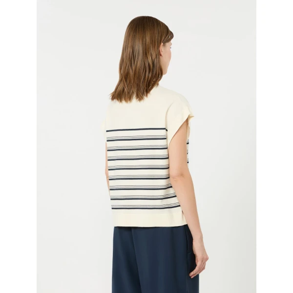 Max Mara Ufo Short-Sleeved Viscose Jumper in Ecru | Sweaters | Luxury Shoes 