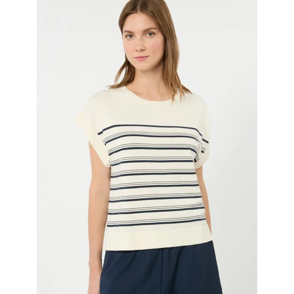 Max Mara Ufo Short-Sleeved Viscose Jumper in Ecru | Sweaters | Luxury Shoes 