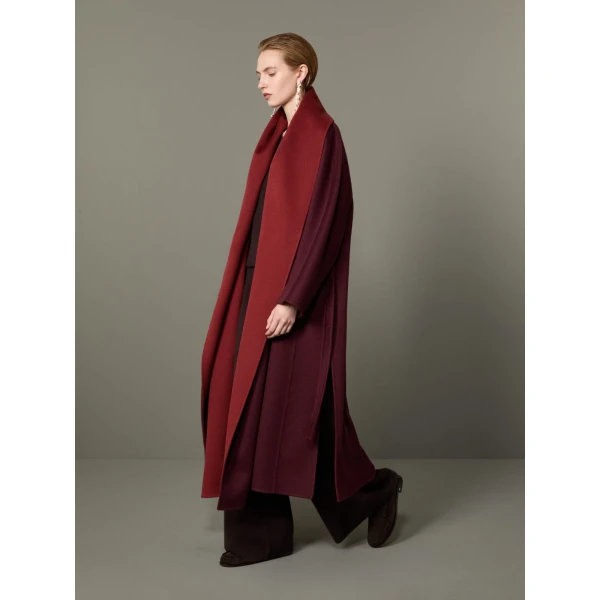 Max Mara Ululo Reversible Brushed Cashmere Foulard Coat in Bordeaux | Wool Coat | Luxury Shoes 