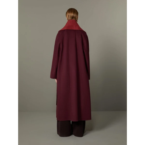 Max Mara Ululo Reversible Brushed Cashmere Foulard Coat in Bordeaux | Wool Coat | Luxury Shoes 