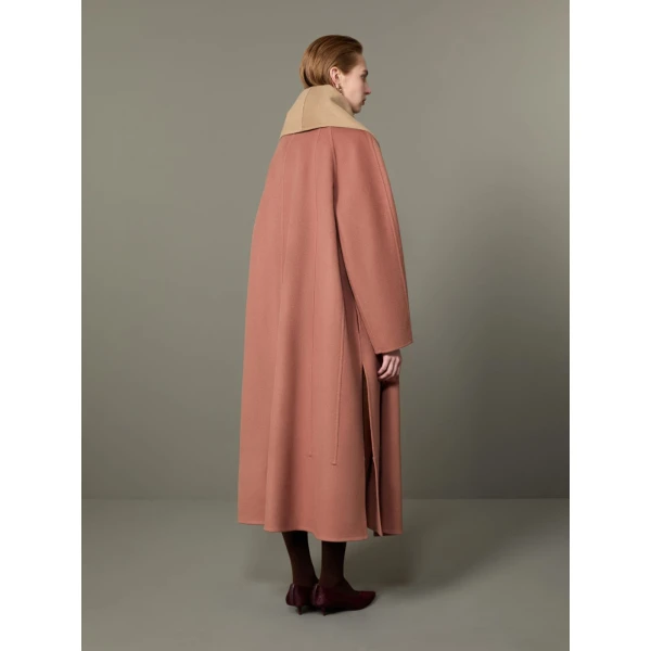Max Mara Ululo Reversible Brushed Cashmere Foulard Coat in Shaded Pink | Wool Coat | Luxury Shoes 
