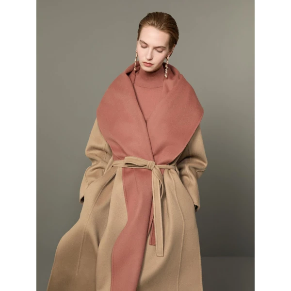 Max Mara Ululo Reversible Brushed Cashmere Foulard Coat in Shaded Pink | Wool Coat | Luxury Shoes 