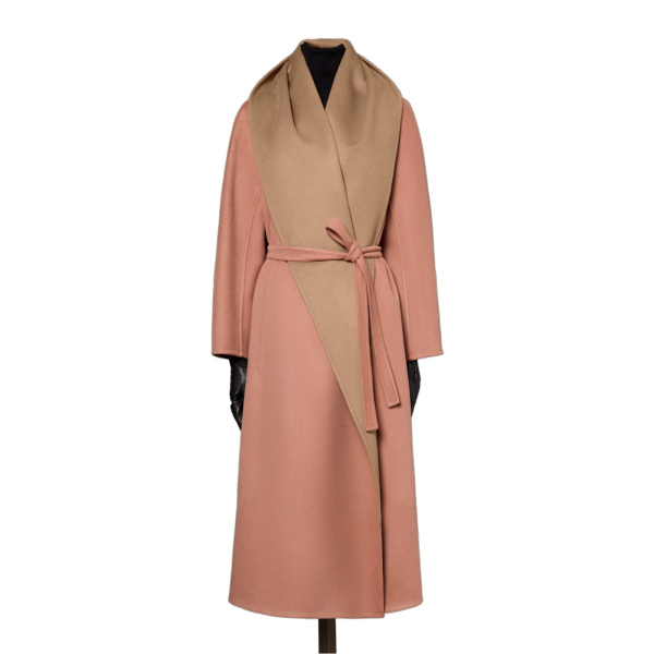 Max Mara Ululo Reversible Brushed Cashmere Foulard Coat in Shaded Pink | Wool Coat | Luxury Shoes 