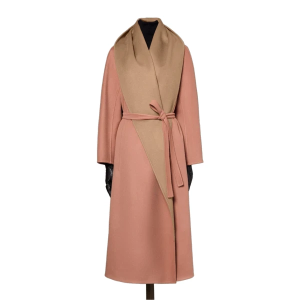Max Mara Ululo Reversible Brushed Cashmere Foulard Coat in Shaded Pink | Wool Coat | Luxury Shoes 