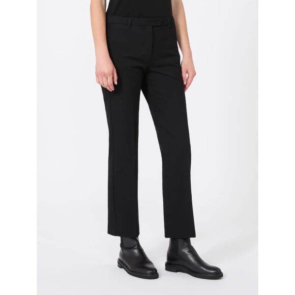 Max Mara Umanita Stretch Cotton-Blend Trousers in Black | Tailored pants | Luxury Shoes 