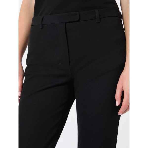 Max Mara Umanita Stretch Cotton-Blend Trousers in Black | Tailored pants | Luxury Shoes 