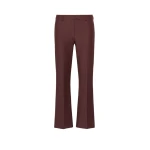 Max Mara Umanita Stretch Cotton-Blend Trousers in Bordeaux | Tailored pants | Luxury Shoes 