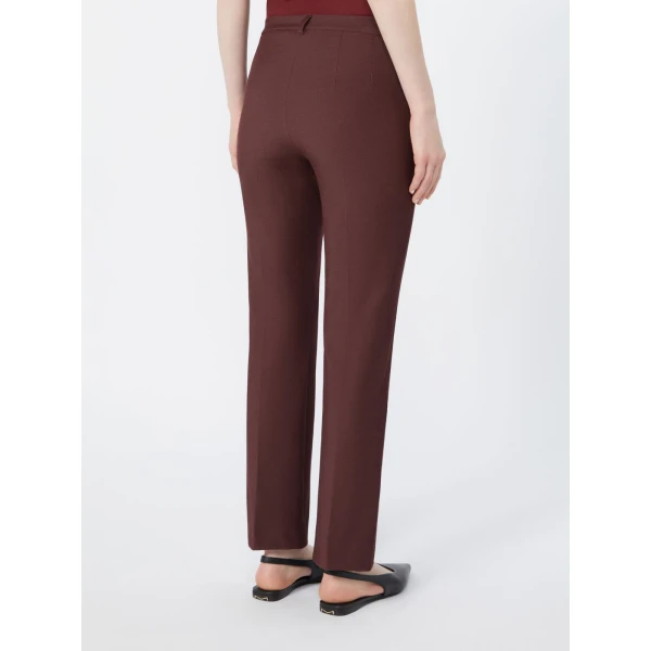Max Mara Umanita Stretch Cotton-Blend Trousers in Bordeaux | Tailored pants | Luxury Shoes 