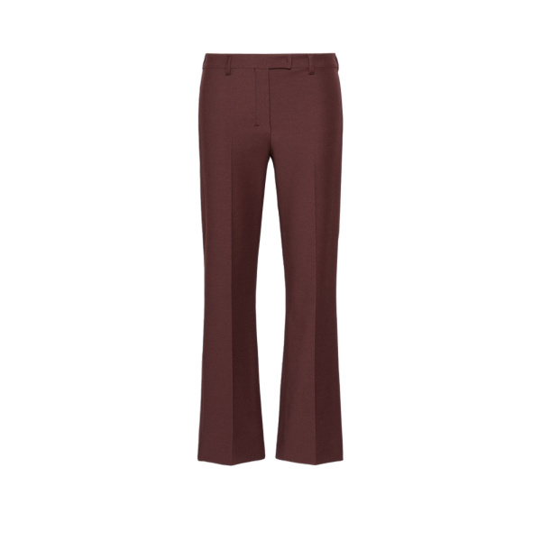 Max Mara Umanita Stretch Cotton-Blend Trousers in Bordeaux | Tailored pants | Luxury Shoes 
