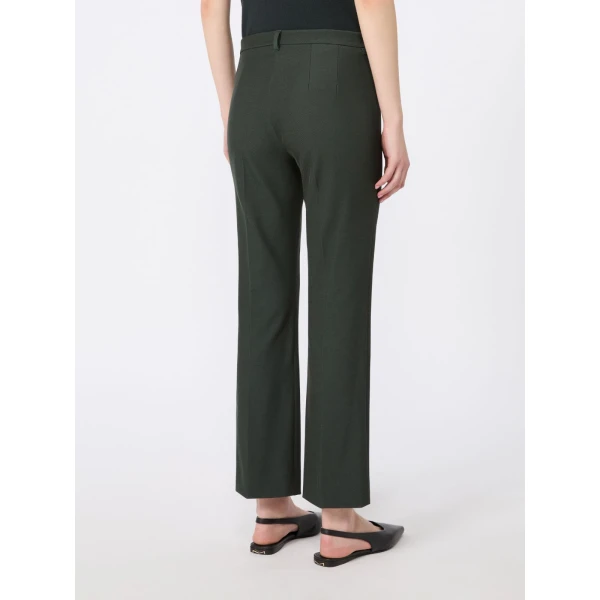 Max Mara Umanita Stretch Cotton-Blend Trousers in Green | Tailored pants | Luxury Shoes 