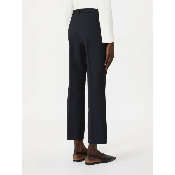 Max Mara Umanita Stretch Cotton-Blend Trousers in Midnight Blue | Tailored pants | Luxury Shoes 