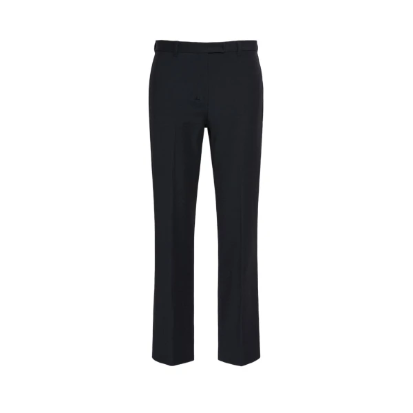 Max Mara Umanita Stretch Cotton-Blend Trousers in Midnight Blue | Tailored pants | Luxury Shoes 