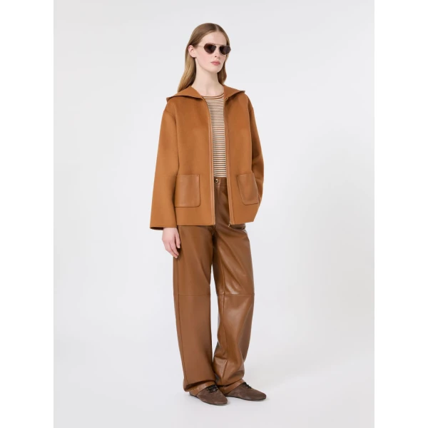 Max Mara Umano Slim Viscose Crepe Sweater in Caramel | Sweaters | Luxury Shoes 