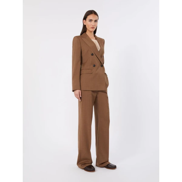 Max Mara Umico Double-Breasted Wool Blazer in Camel | Blazers | Luxury Shoes 