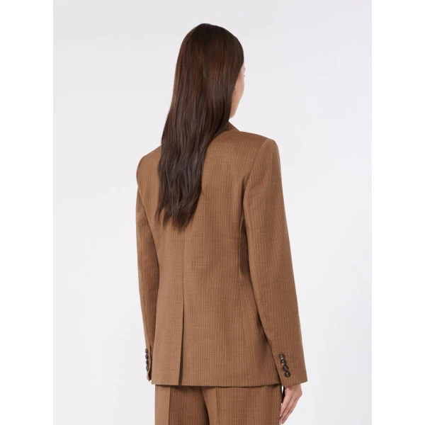 Max Mara Umico Double-Breasted Wool Blazer in Camel | Blazers | Luxury Shoes 