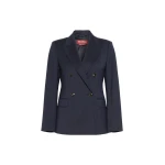 Max Mara Umico Double-Breasted Wool Blazer in Navy | Blazers | Luxury Shoes 