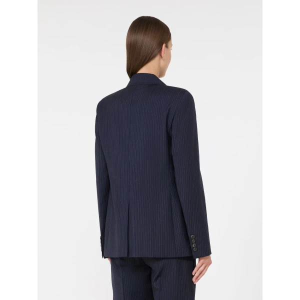 Max Mara Umico Double-Breasted Wool Blazer in Navy | Blazers | Luxury Shoes 