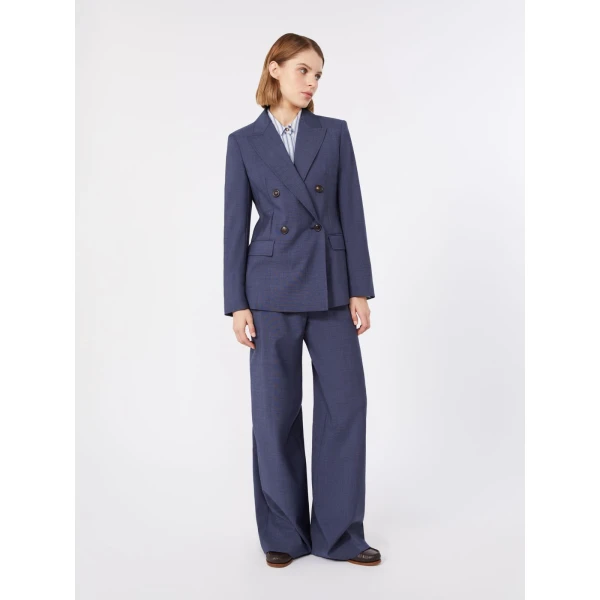 Max Mara Umico Double-Breasted Wool Blazer in Ultramarine | Blazers | Luxury Shoes 