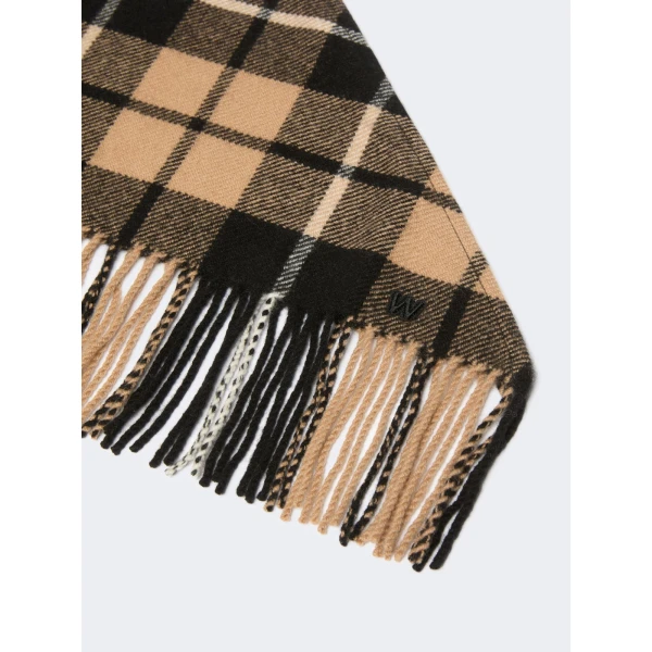 Max Mara Umido Tartan Cashmere Stole in Coffee | Scarves | Luxury Shoes 