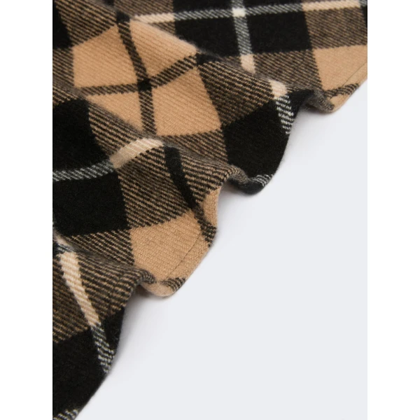 Max Mara Umido Tartan Cashmere Stole in Coffee | Scarves | Luxury Shoes 