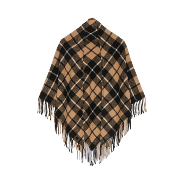 Max Mara Umido Tartan Cashmere Stole in Coffee | Scarves | Luxury Shoes 