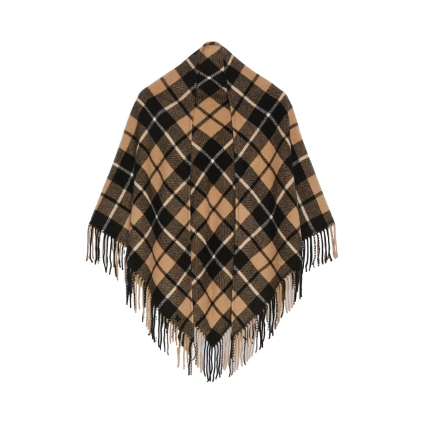 Umido Tartan Cashmere Stole in Coffee